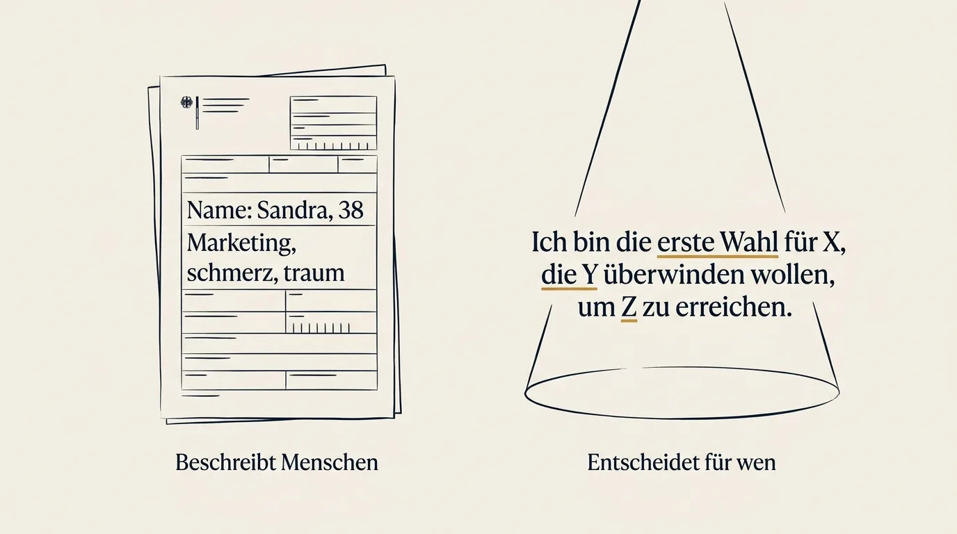 Persona-Bogen vs. echte Positionierung
