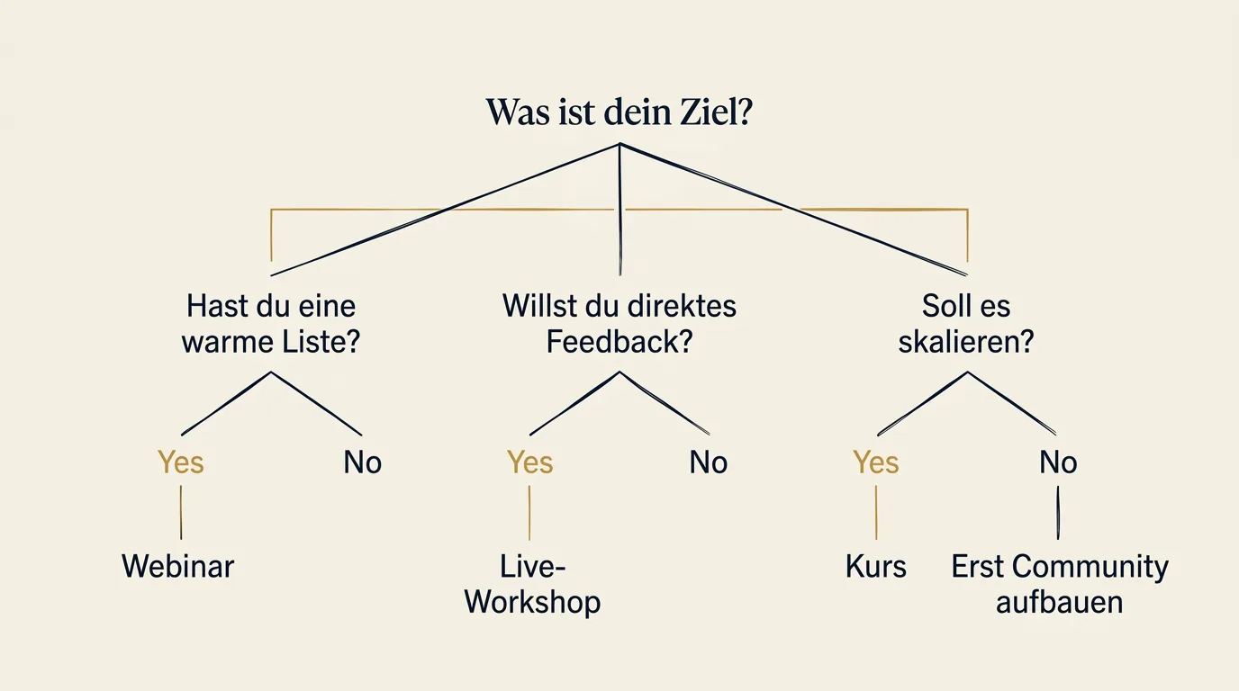 Webinar vs. Kurs: Entscheidungsbaum